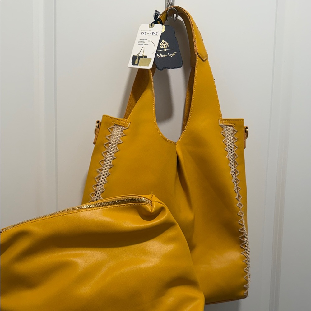 2 pc Yellow Women's Bag Set